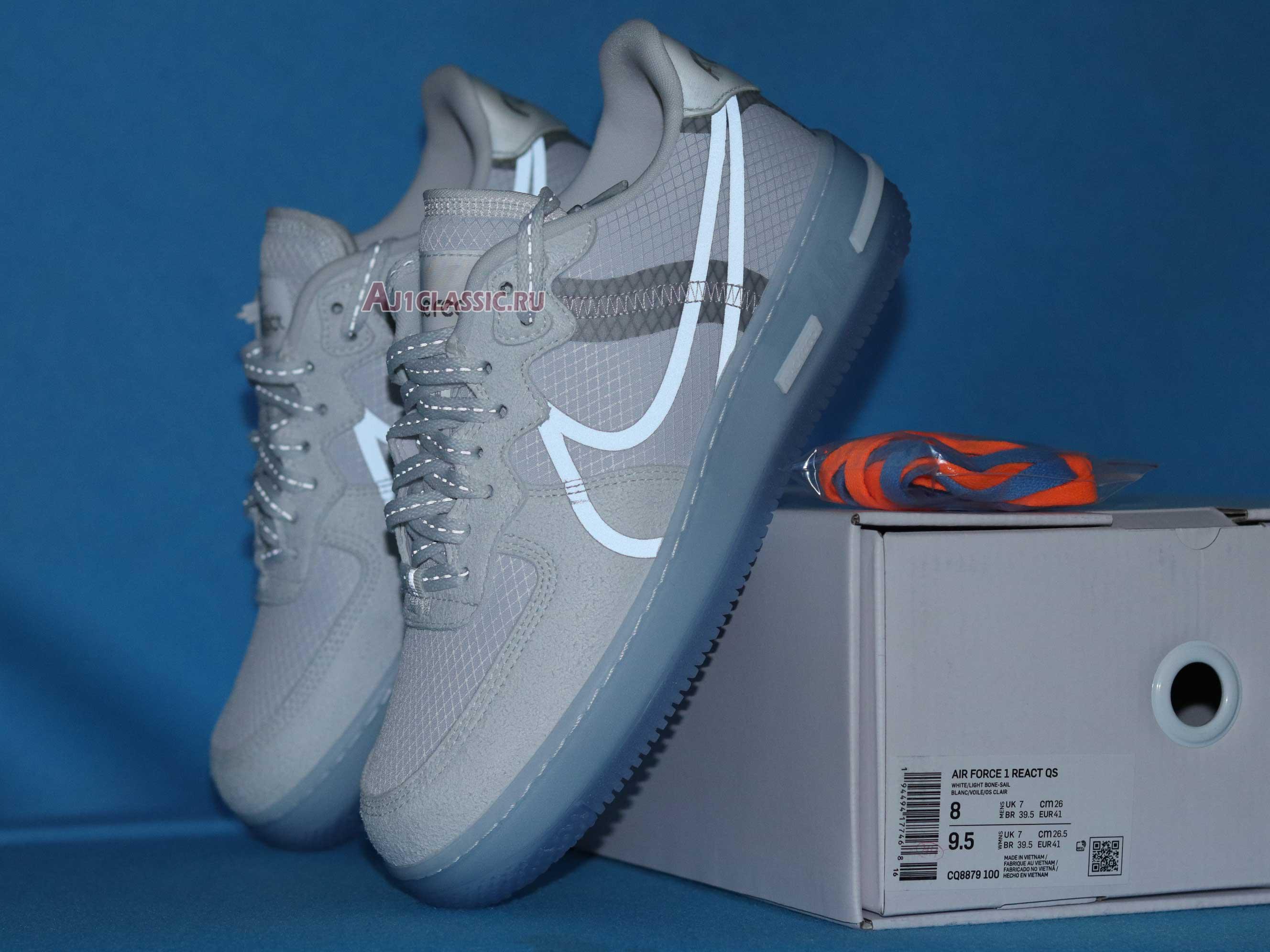 New Nike Air Force 1 React QS "White Ice" CQ8879-100 Shoes