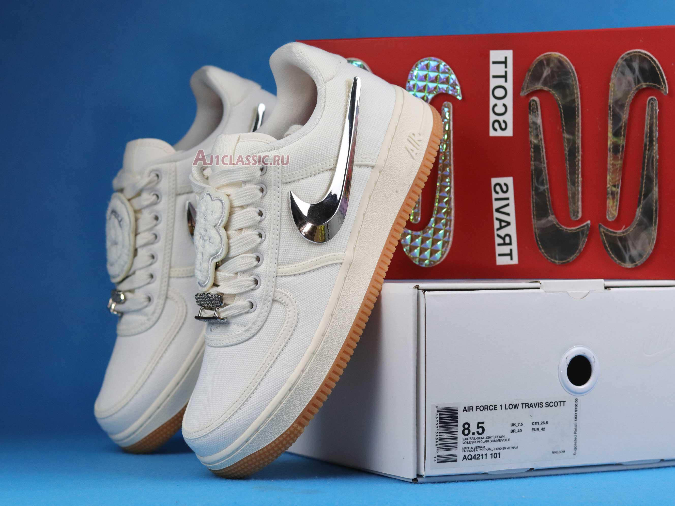 New Travis Scott x Nike Air Force 1 "Sail" AQ4211-101 Shoes