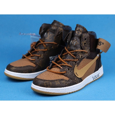 Louis Vuitton x Off-White x Air Jordan 1 Off-Louis AQ0818-202 Brown/Brown-White (Full Set LV Box) Sneakers