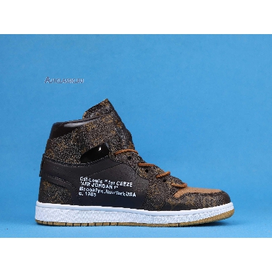 Louis Vuitton x Off-White x Air Jordan 1 Off-Louis AQ0818-202 Brown/Brown-White (Full Set LV Box) Sneakers