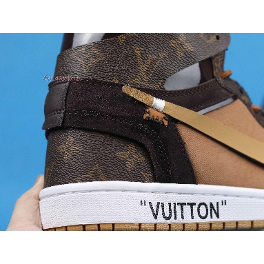 Louis Vuitton x Off-White x Air Jordan 1 Off-Louis AQ0818-202 Brown/Brown-White (Full Set LV Box) Sneakers