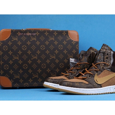 Louis Vuitton x Off-White x Air Jordan 1 Off-Louis AQ0818-202 Brown/Brown-White (Full Set LV Box) Sneakers