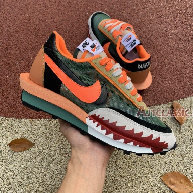 Sacai x Nike LDWaffle Shark BV0073-081 Orange Red/Grass Green//Black/White Sneakers