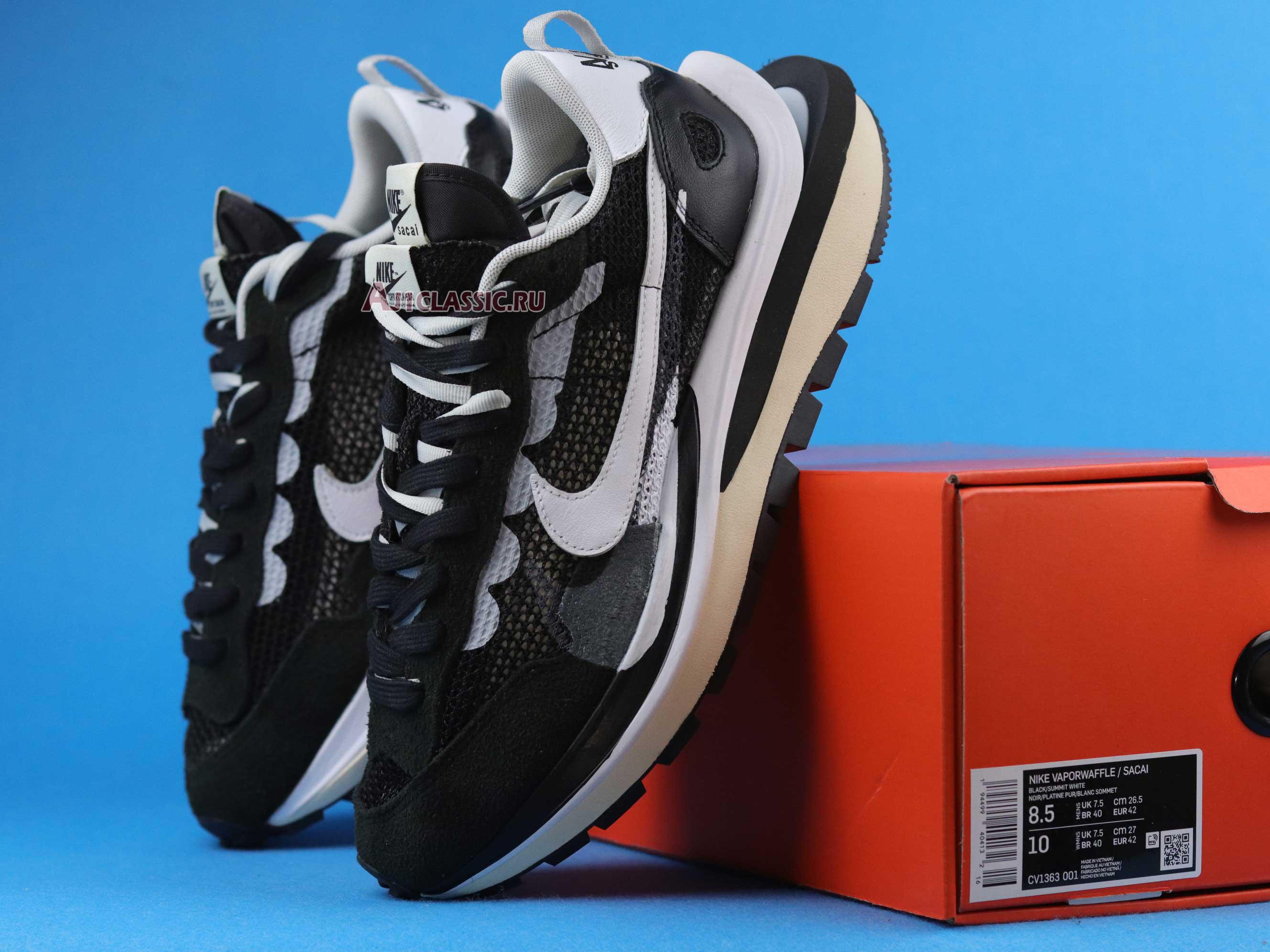 New Sacai x Nike VaporWaffle "Black White" CV1363-001 Shoes