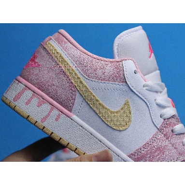 Air Jordan 1 Low GS Strawberry Ice Cream CW7104-601 Arctic Punch/Pale Vanilla/White Sneakers