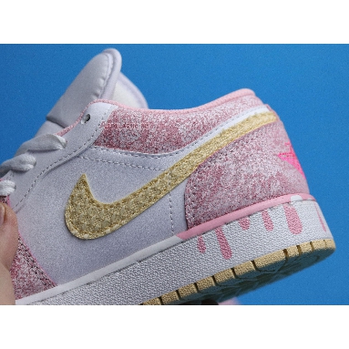 Air Jordan 1 Low GS Strawberry Ice Cream CW7104-601 Arctic Punch/Pale Vanilla/White Sneakers