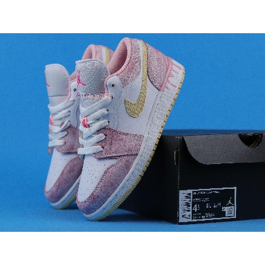 Air Jordan 1 Low GS Strawberry Ice Cream CW7104-601 Arctic Punch/Pale Vanilla/White Sneakers