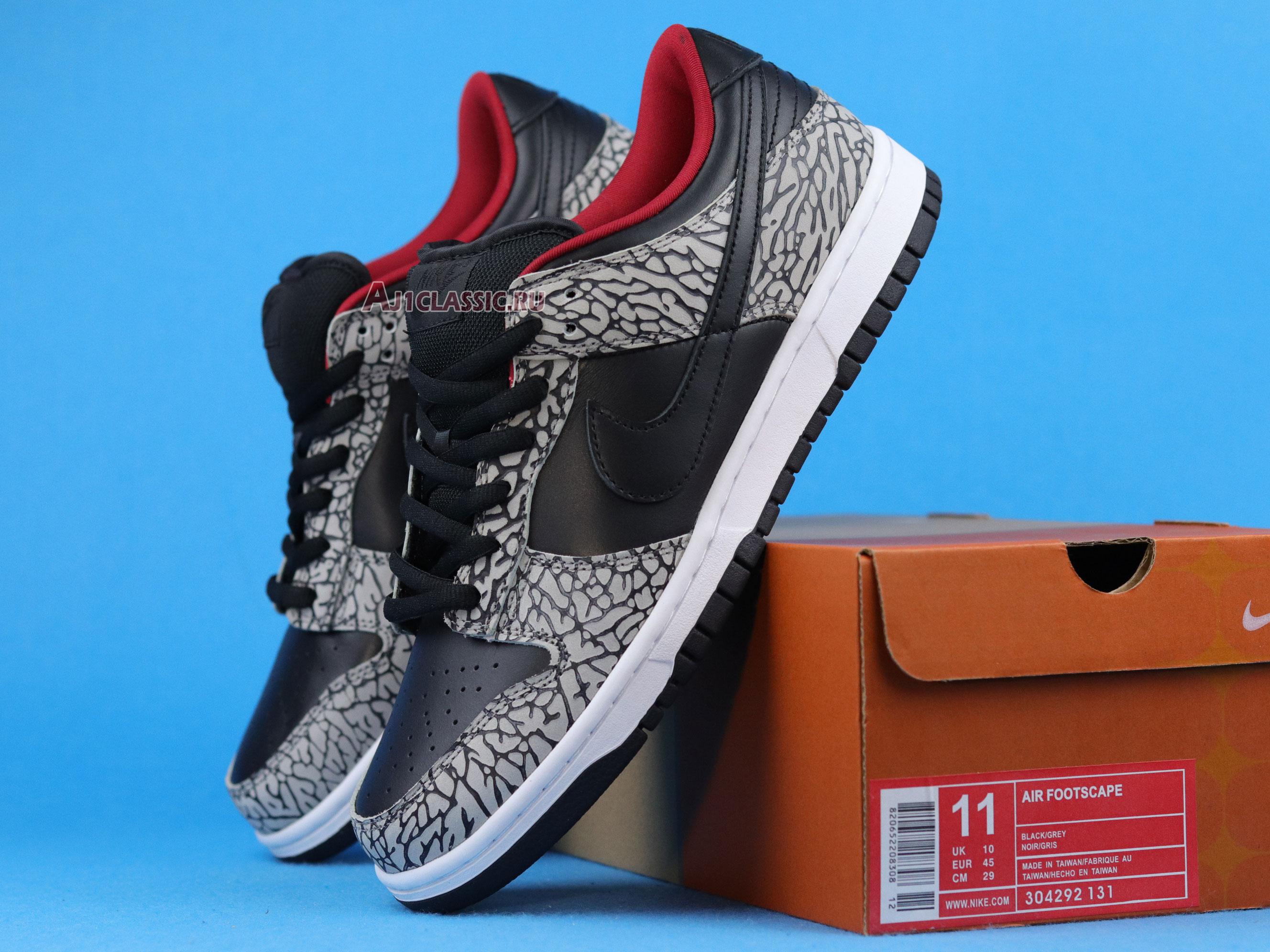 New Supreme x Nike Dunk Low Pro SB "Black Cement" 304292-131 Shoes