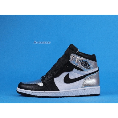 Air Jordan 1 Retro High OG Silver Toe CD0461-001 Black/Metallic Silver/White/Black Sneakers