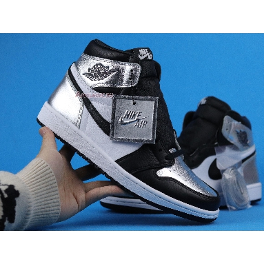 Air Jordan 1 Retro High OG Silver Toe CD0461-001 Black/Metallic Silver/White/Black Sneakers