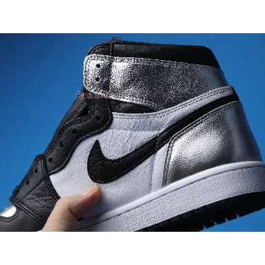 Air Jordan 1 Retro High OG Silver Toe CD0461-001 Black/Metallic Silver/White/Black Sneakers