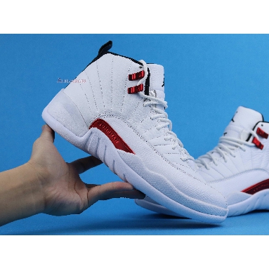 Air Jordan 12 Retro Twist CT8013-106 White/University Red-Black Mens Womens Shoes