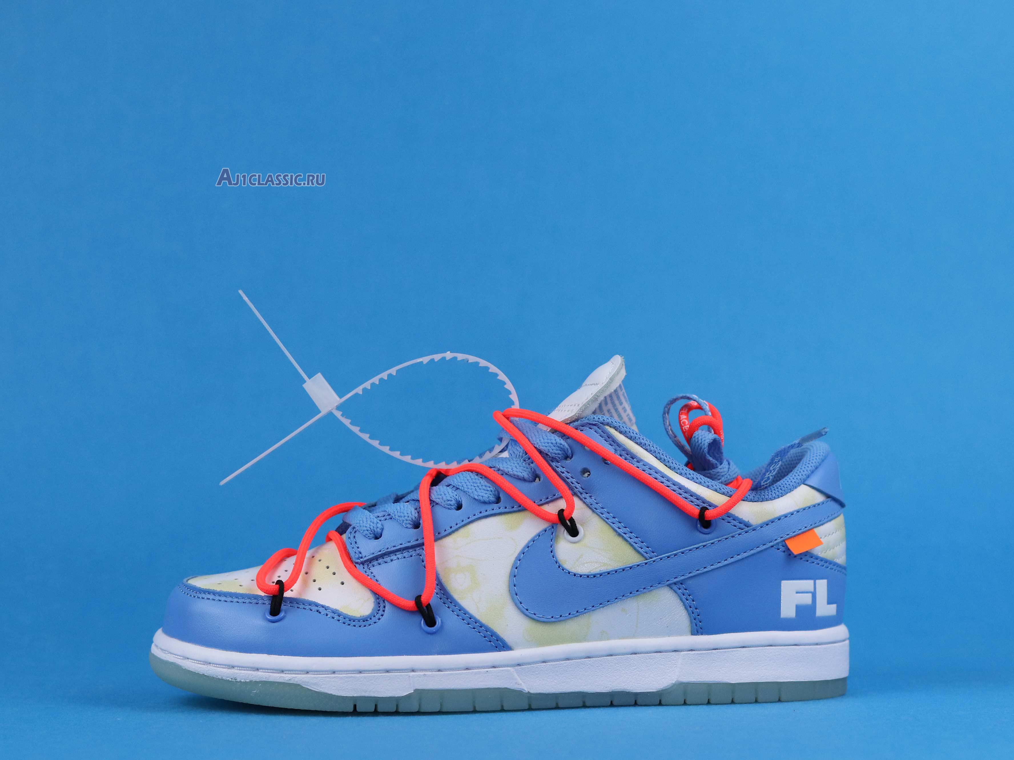 New Off-White x Futura x Nike Dunk Low SB "UNC" DD0856-403 Shoes