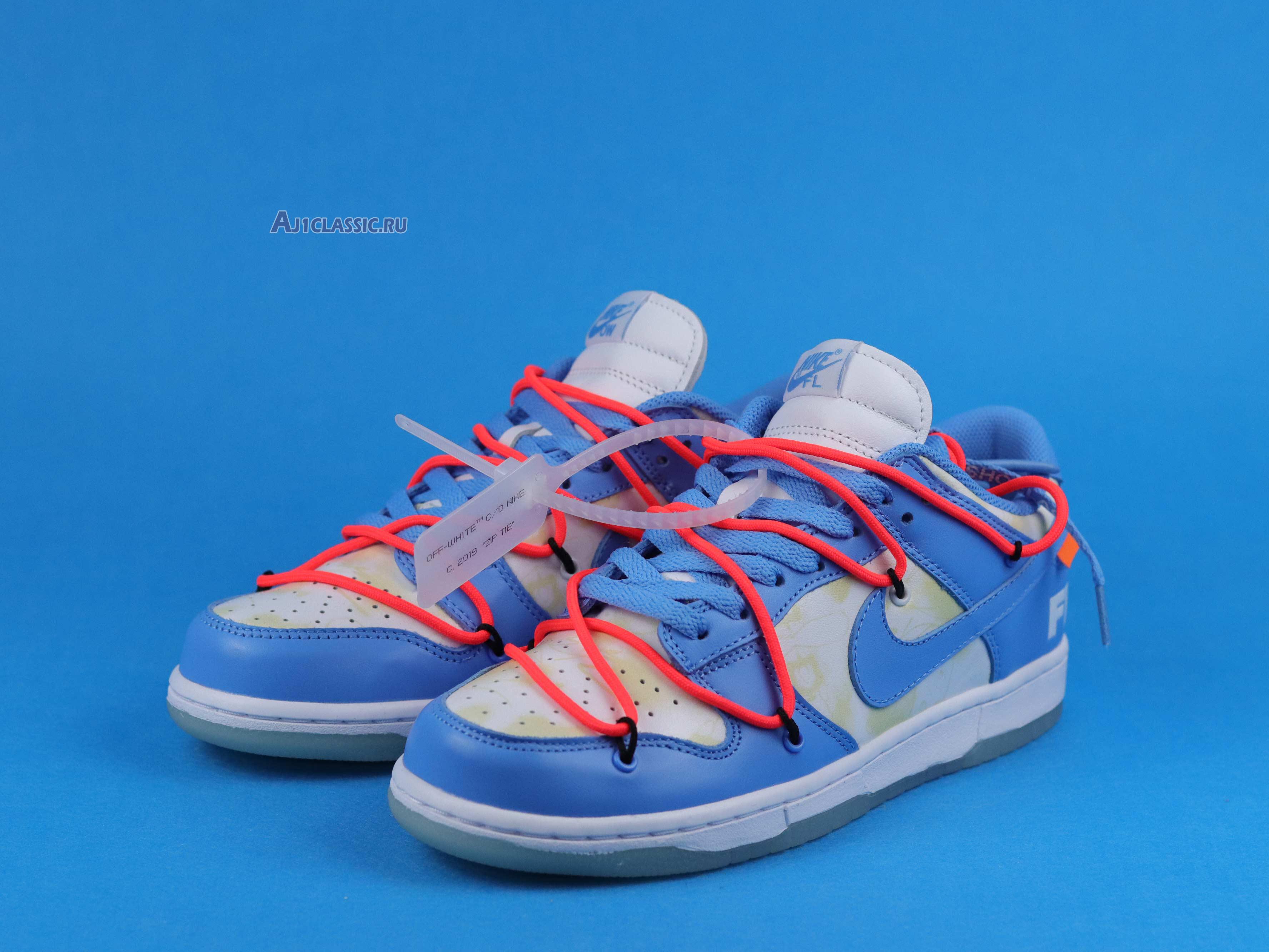 New Off-White x Futura x Nike Dunk Low SB "UNC" DD0856-403 Shoes