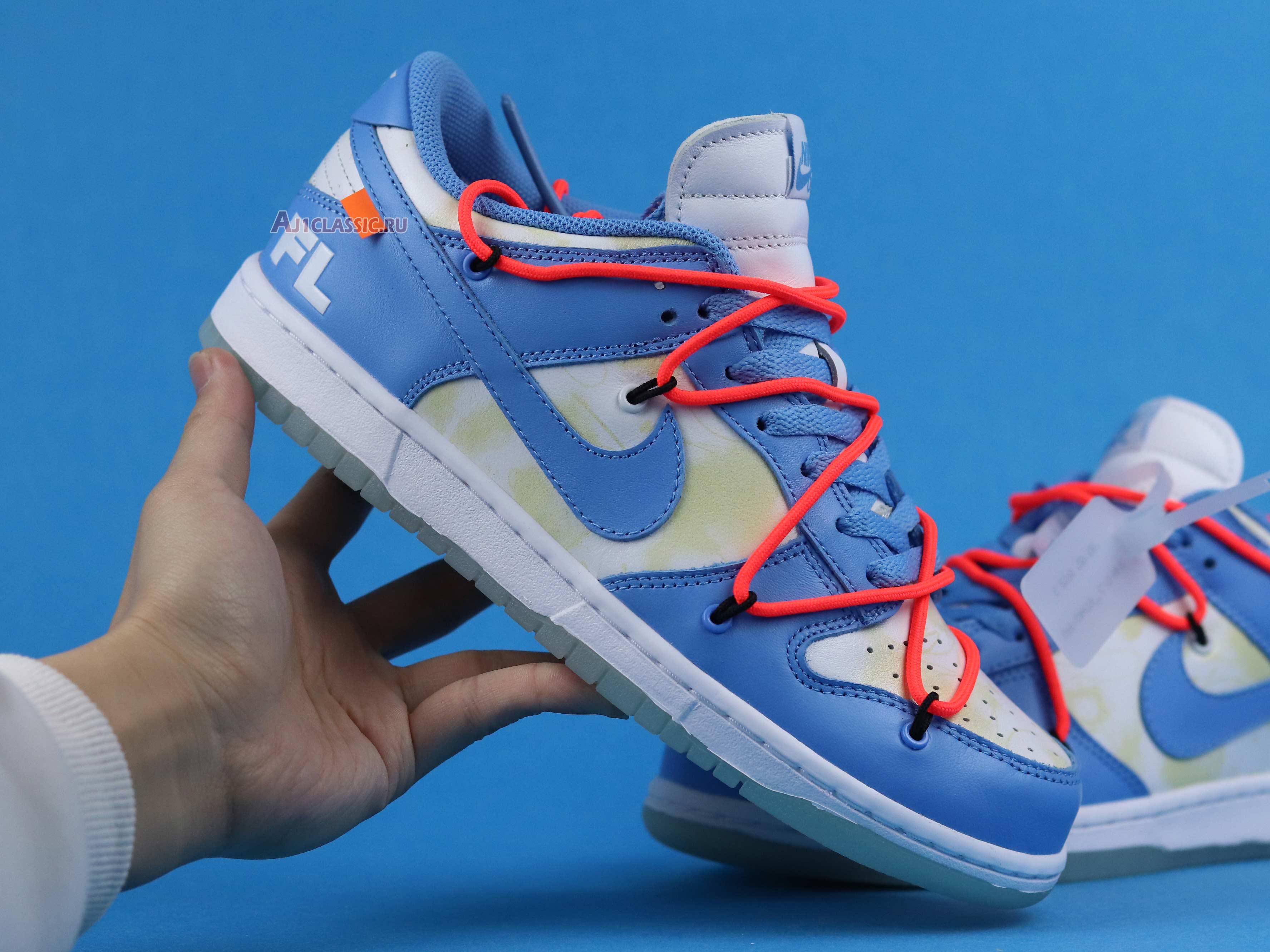 New Off-White x Futura x Nike Dunk Low SB "UNC" DD0856-403 Shoes