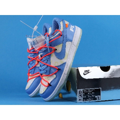 Off-White x Futura x Nike Dunk Low SB UNC DD0856-403 Dark Powder Blue/Dark Powder Blue/White/University Blue Mens Womens Shoes