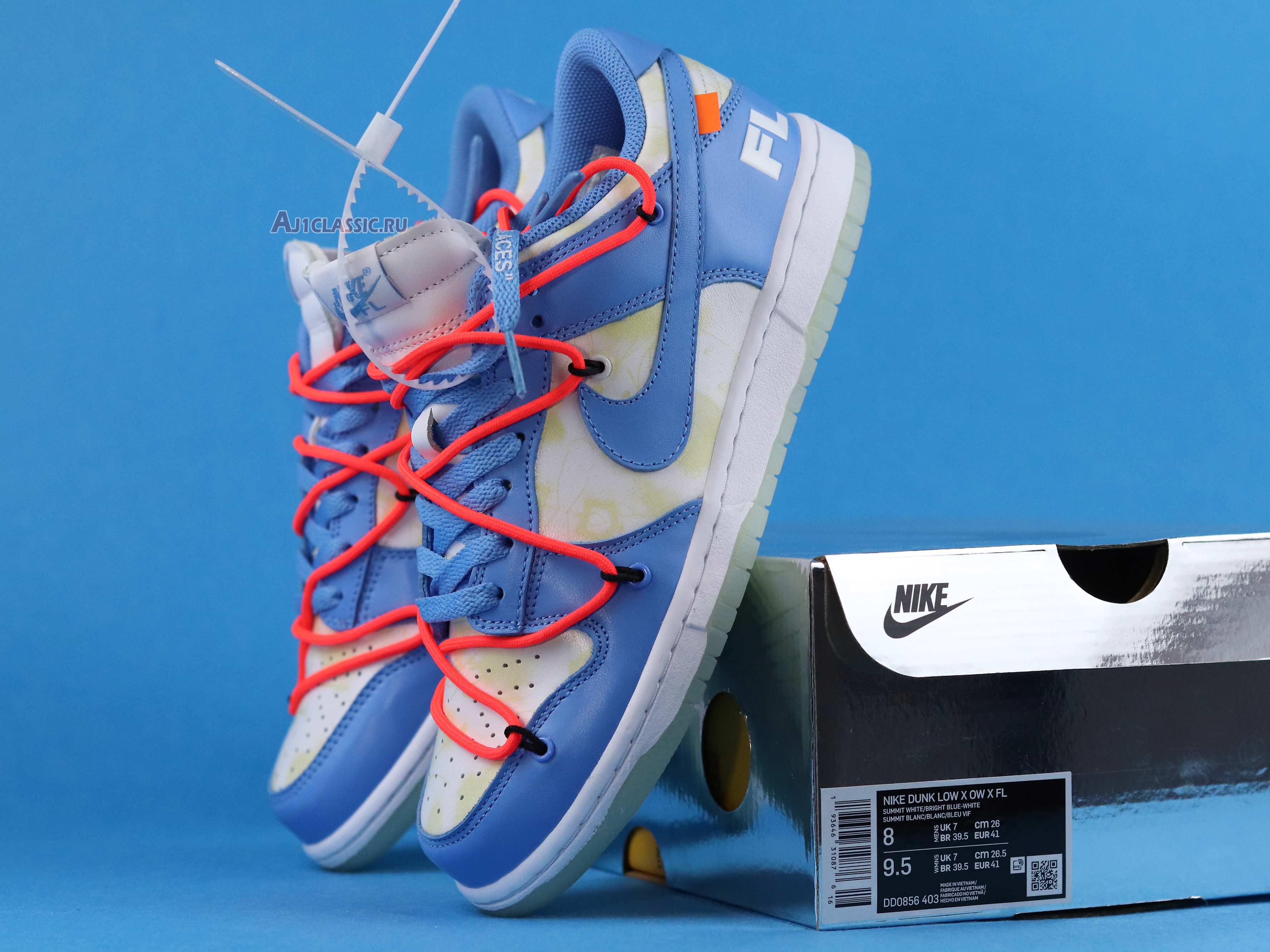 New Off-White x Futura x Nike Dunk Low SB "UNC" DD0856-403 Shoes