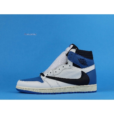 TRAVIS SCOTT X FRAGMENT X AIR JORDAN 1 HIGH OG SP MILITARY BLUE DH3227-105-02 Sail/Black-Military Blue-Shy Pink Mens Womens Shoes