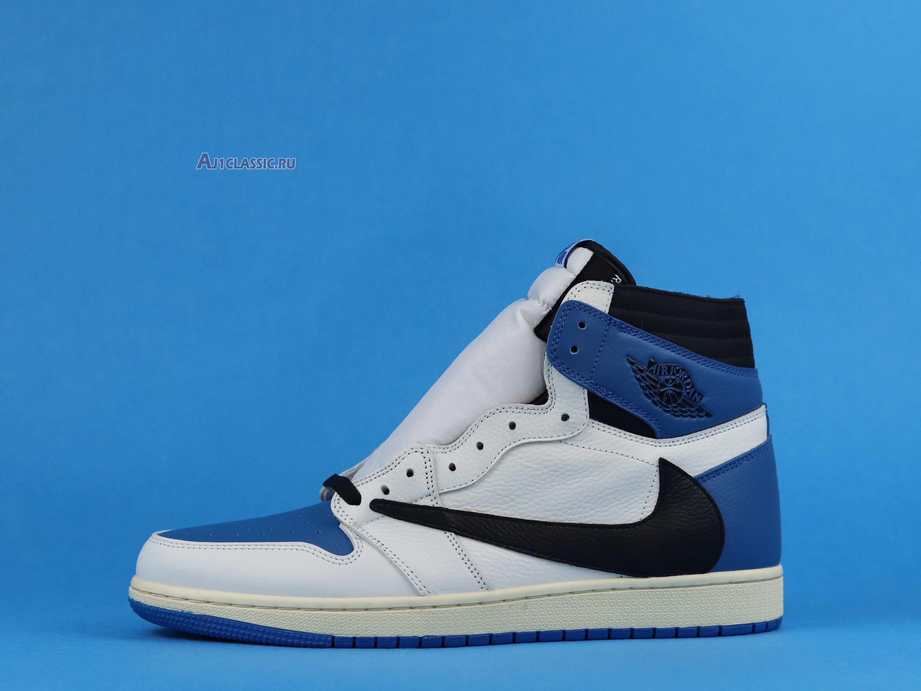 New TRAVIS SCOTT X FRAGMENT X AIR JORDAN 1 HIGH OG SP "MILITARY BLUE" DH3227-105-02 Shoes