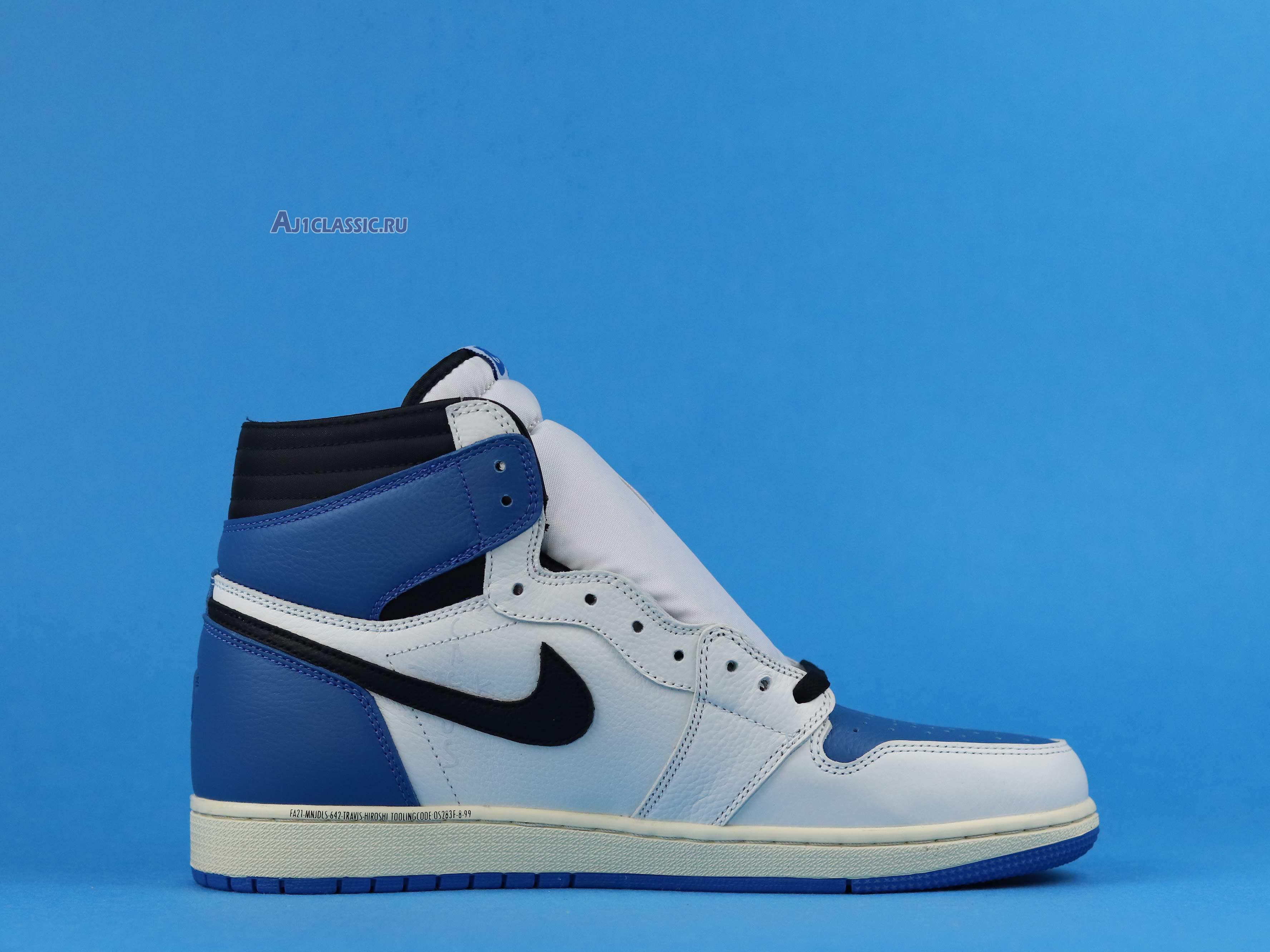 New TRAVIS SCOTT X FRAGMENT X AIR JORDAN 1 HIGH OG SP "MILITARY BLUE" DH3227-105-02 Shoes