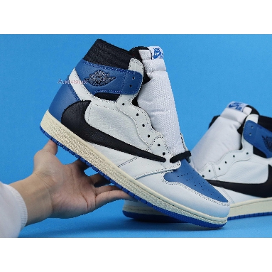 TRAVIS SCOTT X FRAGMENT X AIR JORDAN 1 HIGH OG SP MILITARY BLUE DH3227-105-02 Sail/Black-Military Blue-Shy Pink Mens Womens Shoes