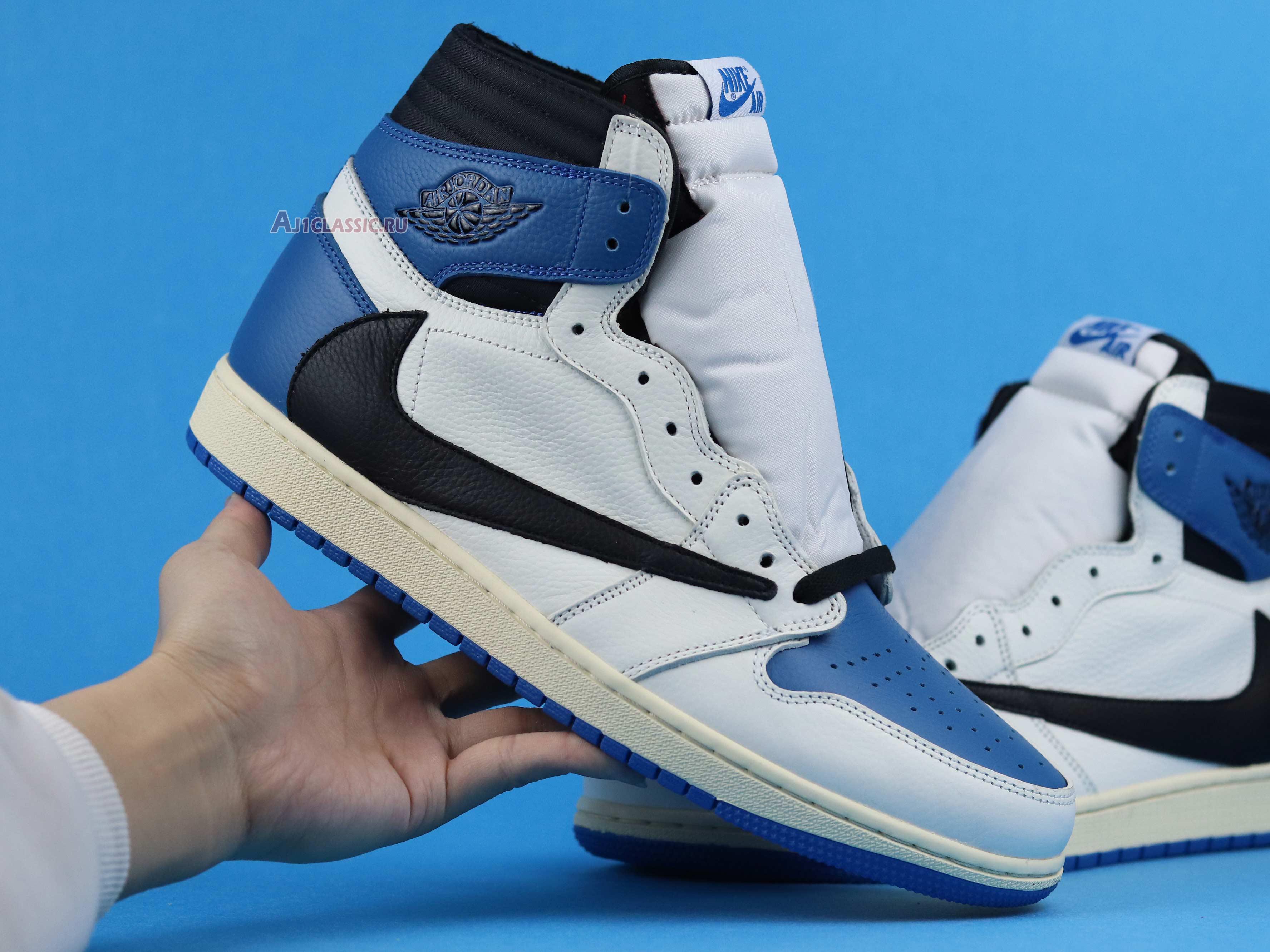 New TRAVIS SCOTT X FRAGMENT X AIR JORDAN 1 HIGH OG SP "MILITARY BLUE" DH3227-105-02 Shoes