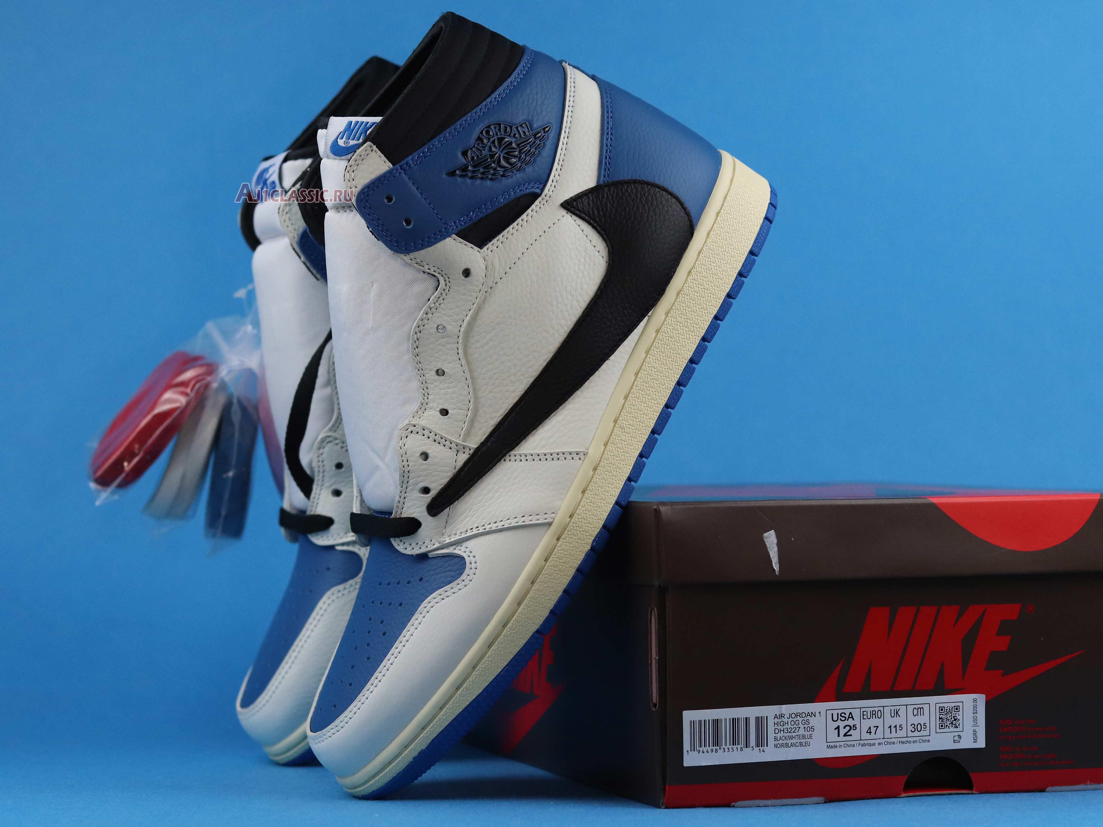 New TRAVIS SCOTT X FRAGMENT X AIR JORDAN 1 HIGH OG SP "MILITARY BLUE" DH3227-105-02 Shoes