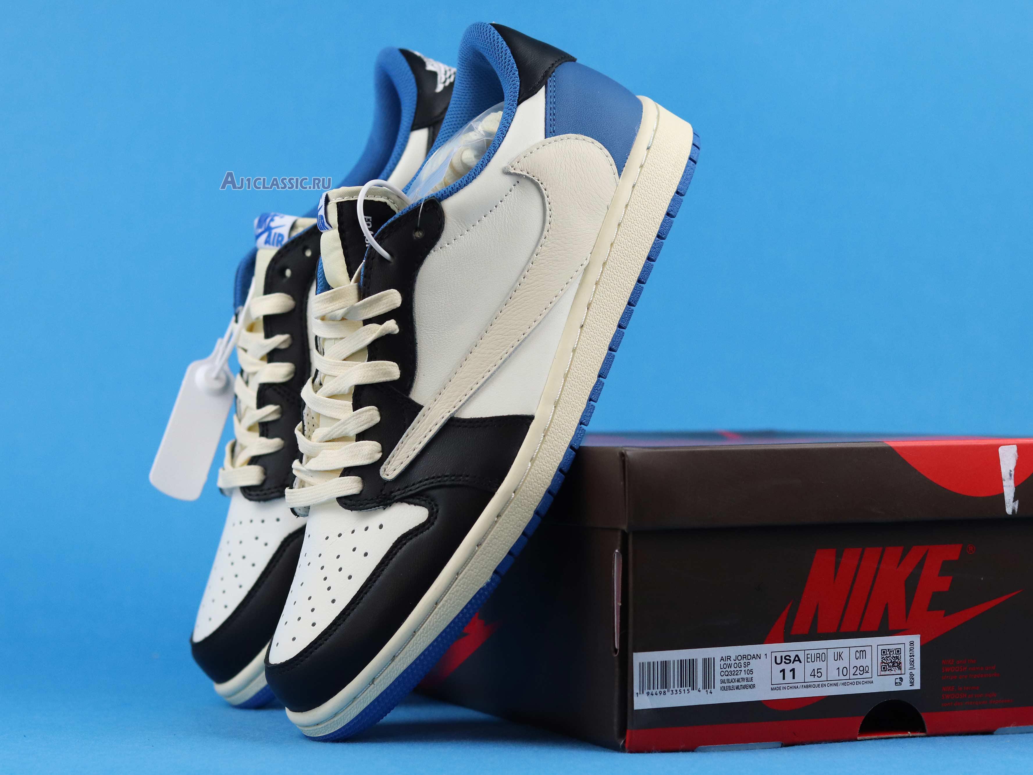 New Travis Scott x fragment x Air Jordan 1 Low OG "Military Blue" CQ3227-105 Shoes