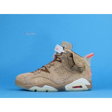 Travis Scott x Air Jordan 6 Retro British Khaki DH0690-200 British Khaki/Sail/Bright Crimson Mens Womens Shoes