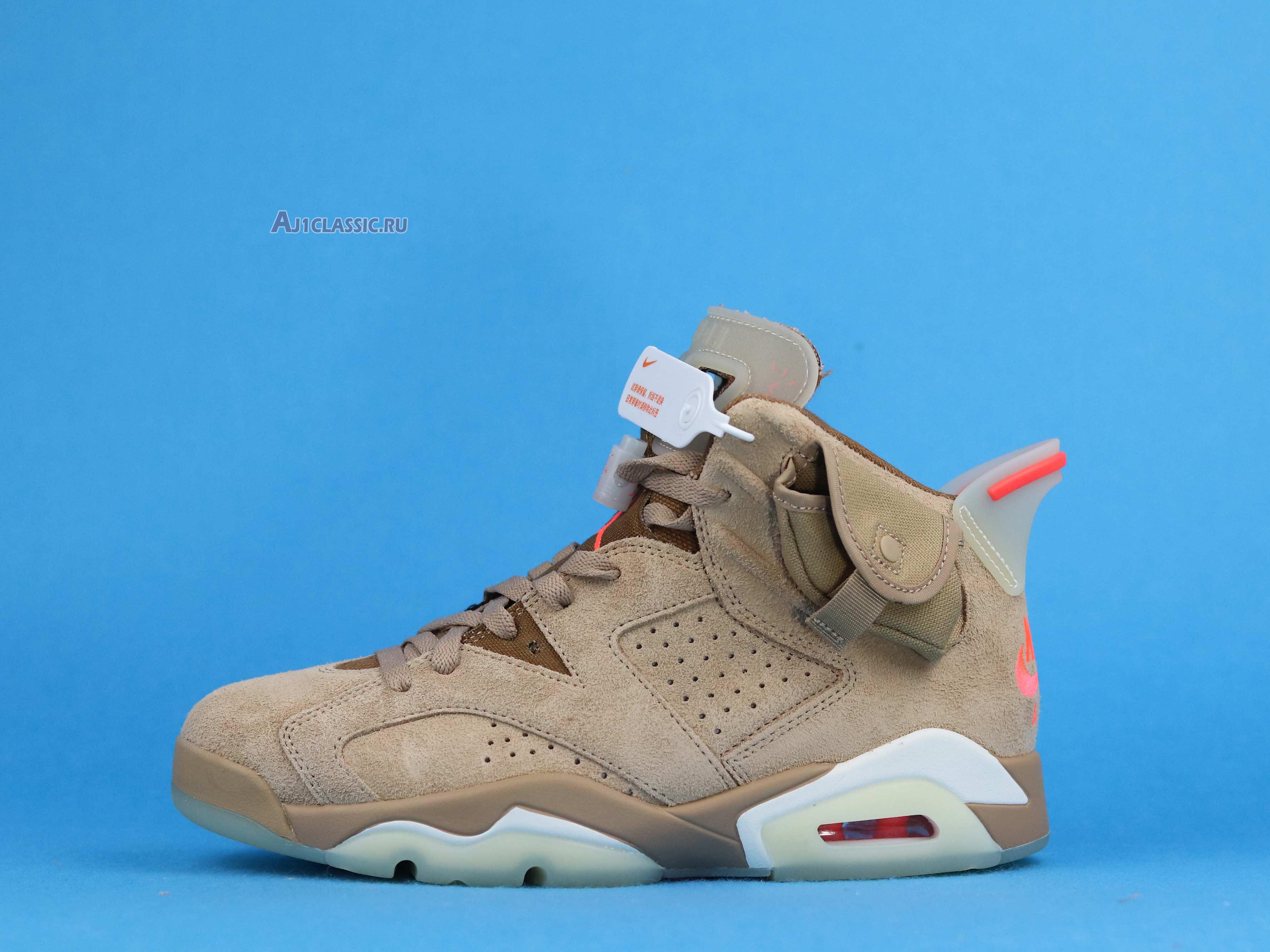 New Travis Scott x Air Jordan 6 Retro "British Khaki" DH0690-200 Shoes