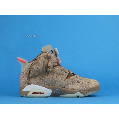 Travis Scott x Air Jordan 6 Retro British Khaki DH0690-200 British Khaki/Sail/Bright Crimson Mens Womens Shoes