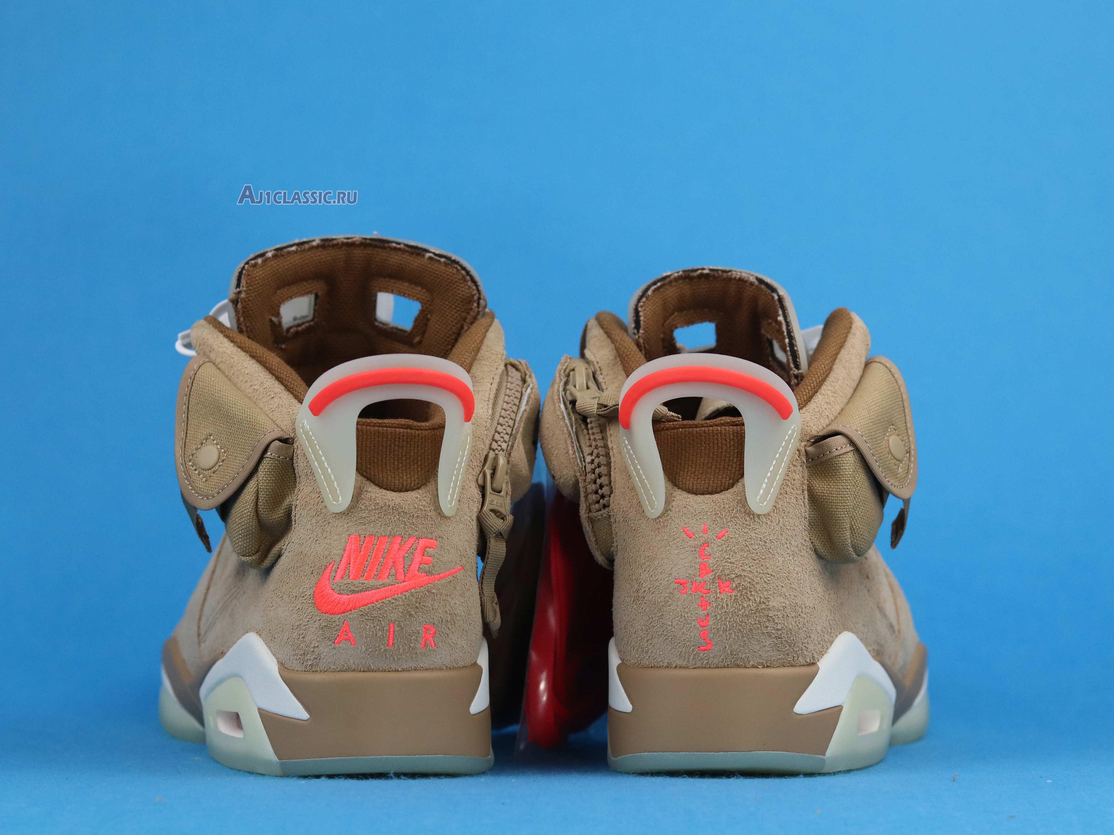 New Travis Scott x Air Jordan 6 Retro "British Khaki" DH0690-200 Shoes