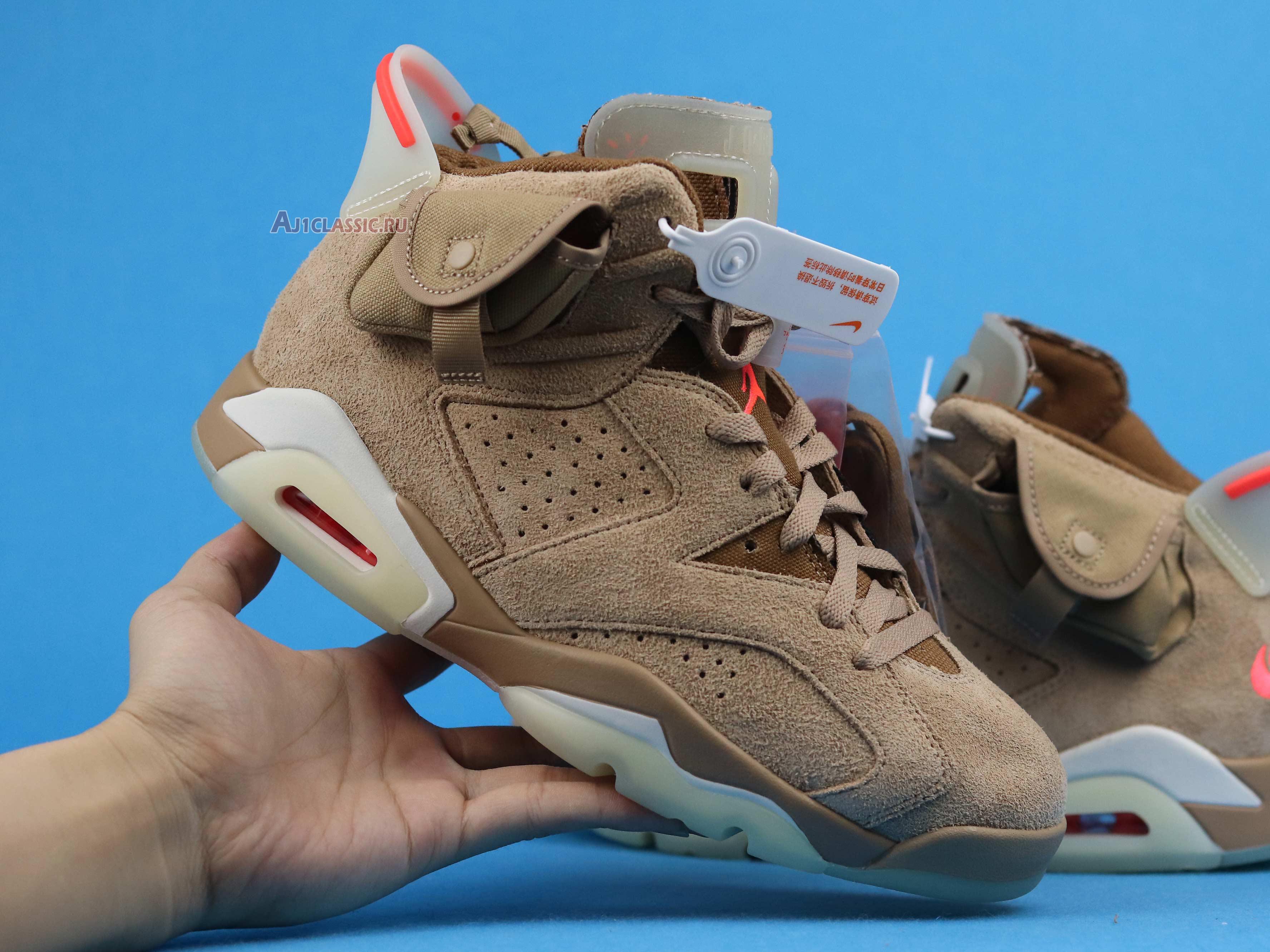 New Travis Scott x Air Jordan 6 Retro "British Khaki" DH0690-200 Shoes