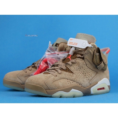 Travis Scott x Air Jordan 6 Retro British Khaki DH0690-200 British Khaki/Sail/Bright Crimson Mens Womens Shoes