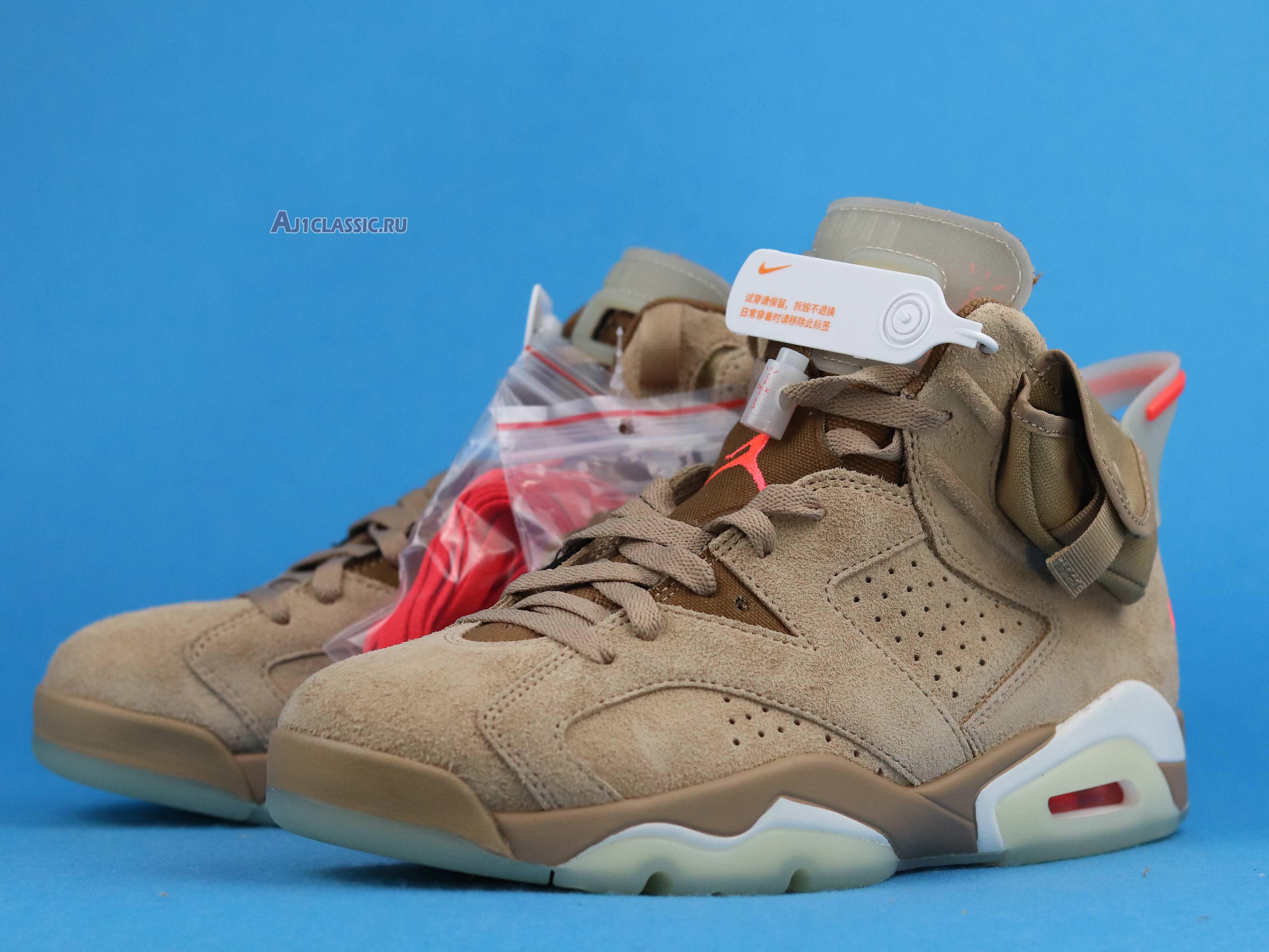 New Travis Scott x Air Jordan 6 Retro "British Khaki" DH0690-200 Shoes