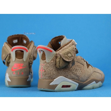 Travis Scott x Air Jordan 6 Retro British Khaki DH0690-200 British Khaki/Sail/Bright Crimson Mens Womens Shoes