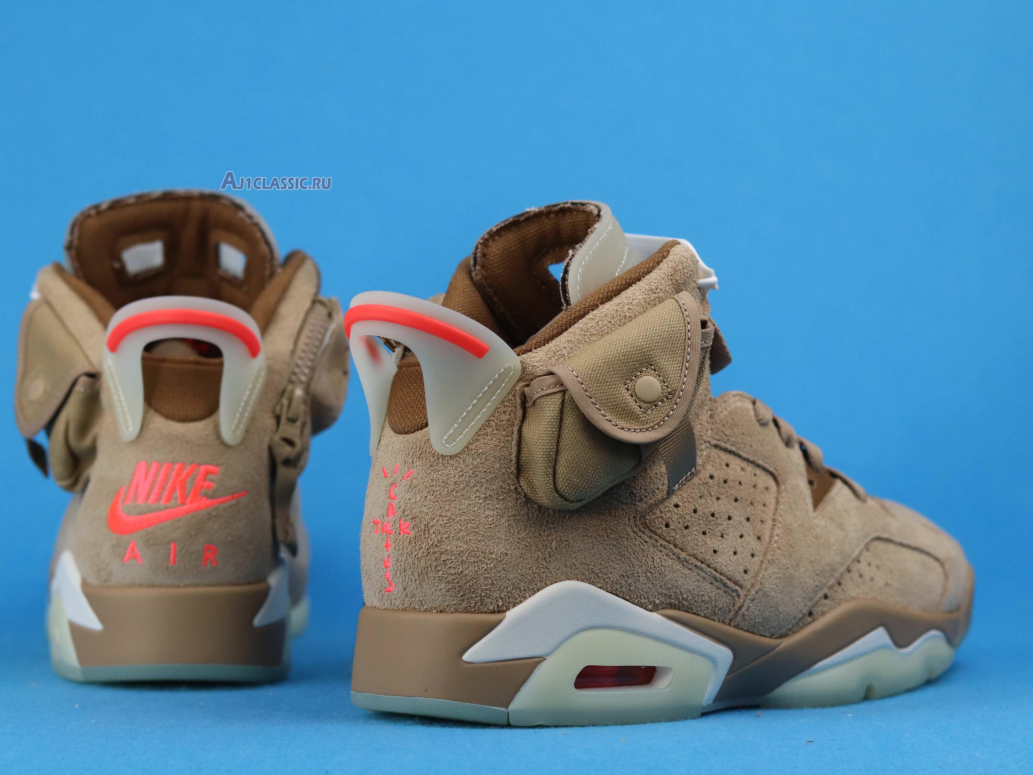 New Travis Scott x Air Jordan 6 Retro "British Khaki" DH0690-200 Shoes