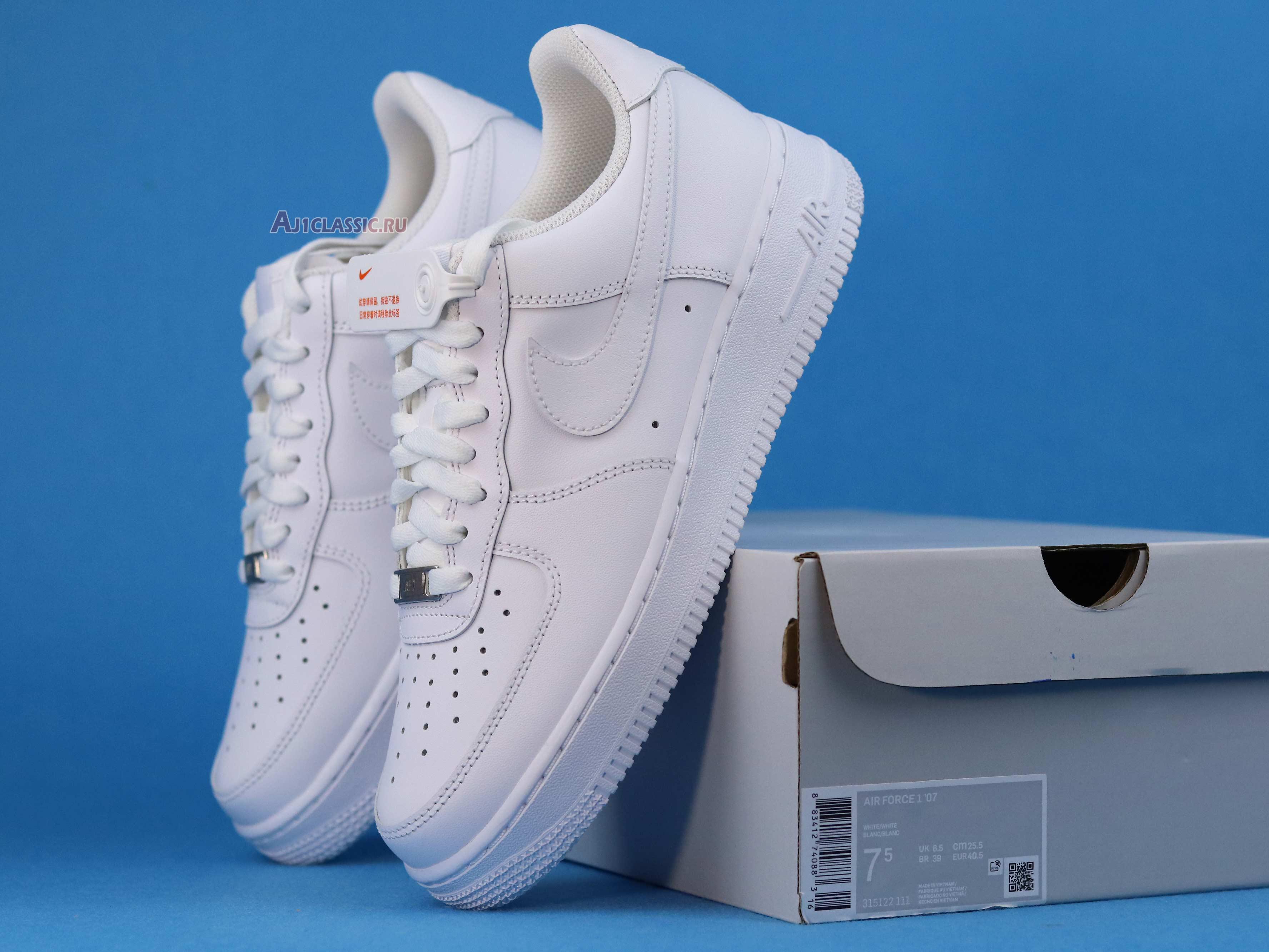 New Nike Air Force 1 Low 07 "White" 315122-111 Shoes