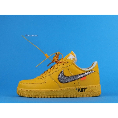 Off-White x Nike Air Force 1 Low Lemonade DD1876-700 University Gold/Metallic Silver Mens Womens Shoes