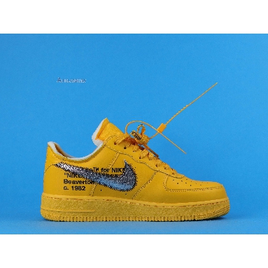 Off-White x Nike Air Force 1 Low Lemonade DD1876-700 University Gold/Metallic Silver Mens Womens Shoes