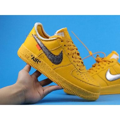 Off-White x Nike Air Force 1 Low Lemonade DD1876-700 University Gold/Metallic Silver Mens Womens Shoes