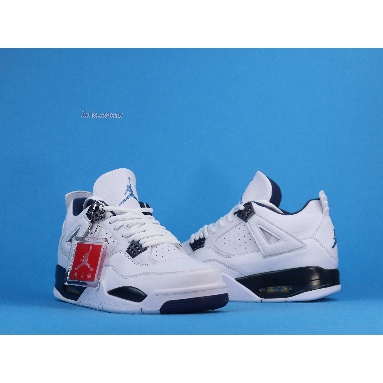 Air Jordan 4 Retro LS Legend Blue 314254-107 White/Legend Blue-Mdnght Navy Sneakers