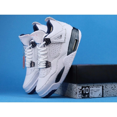 Air Jordan 4 Retro LS Legend Blue 314254-107 White/Legend Blue-Mdnght Navy Sneakers