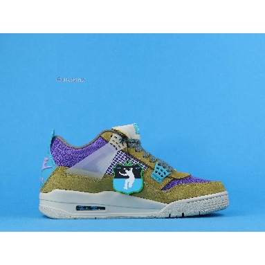 Union LA x Air Jordan 4 Retro Desert Moss DJ5718-300 Desert Moss/Turquoise Blue/Dark Iris Mens Womens Shoes