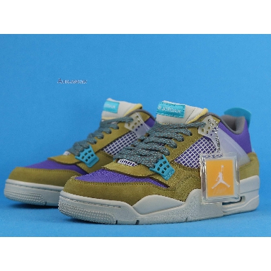 Union LA x Air Jordan 4 Retro Desert Moss DJ5718-300 Desert Moss/Turquoise Blue/Dark Iris Mens Womens Shoes