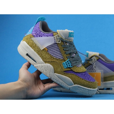 Union LA x Air Jordan 4 Retro Desert Moss DJ5718-300 Desert Moss/Turquoise Blue/Dark Iris Mens Womens Shoes