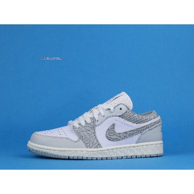 Air Jordan 1 Low Premium Elephant Print DH4269-100 White/Neutral Grey/Sail/Smoke Grey Sneakers