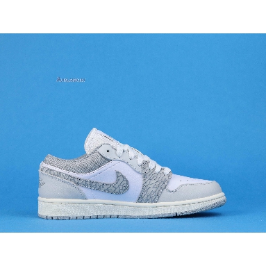 Air Jordan 1 Low Premium Elephant Print DH4269-100 White/Neutral Grey/Sail/Smoke Grey Sneakers