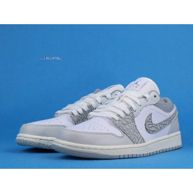 Air Jordan 1 Low Premium Elephant Print DH4269-100 White/Neutral Grey/Sail/Smoke Grey Sneakers