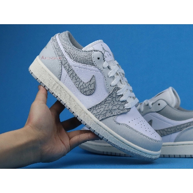 Air Jordan 1 Low Premium Elephant Print DH4269-100 White/Neutral Grey/Sail/Smoke Grey Sneakers